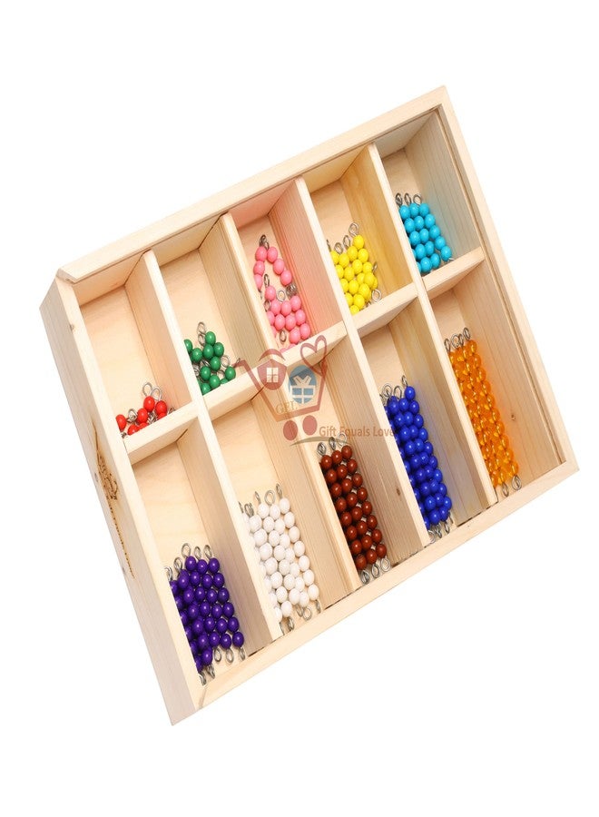GIFT EQUALS LOVE GELTOY Handmade Wooden Montessori Counting Beads Checker Board Math Games Toy Teaching Numbers Educational Decanomial Learning Homeschooling Toys Set (Educational) - Image 4